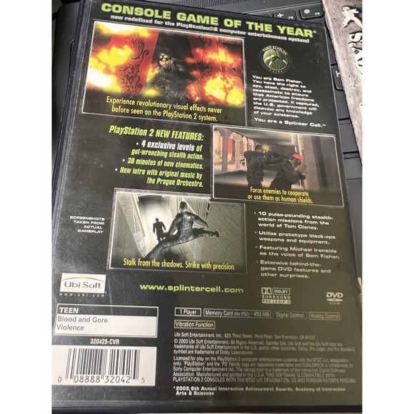 033-027 Tom Clancy's Splinter Cell (Sony PlayStation 2, 2003) PS2 Game - Picture 3 of 4